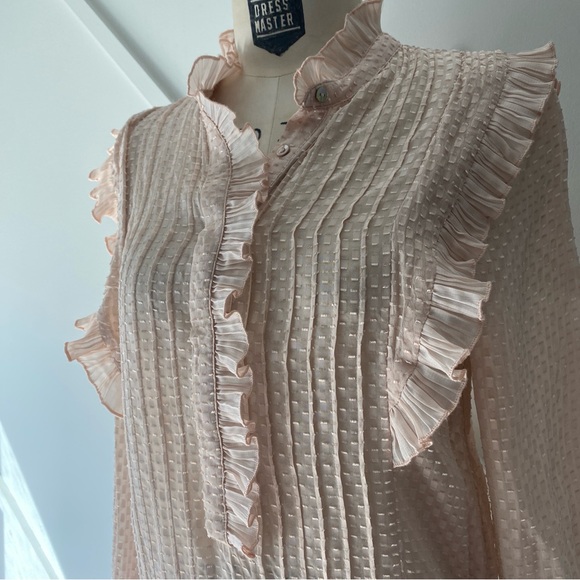 Reiss Taylor Pink Ruffle Blouse - 0 - Picture 6 of 15